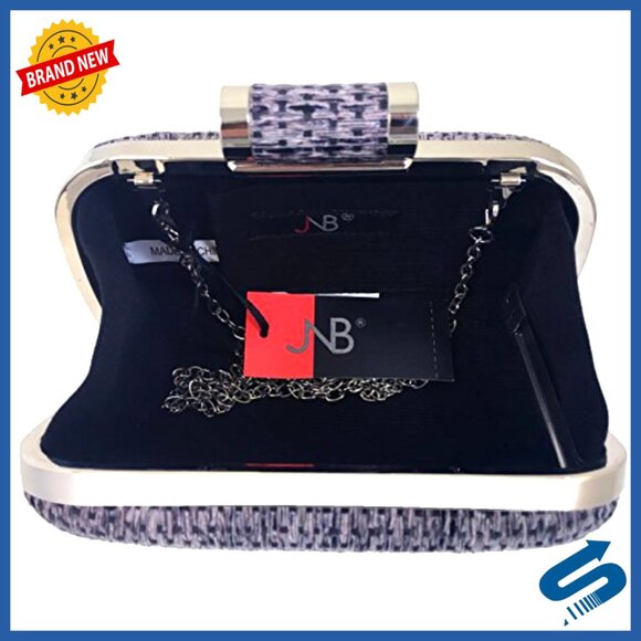 Straw Raffia Clutch with Crossbody Chain, Fits iPhone